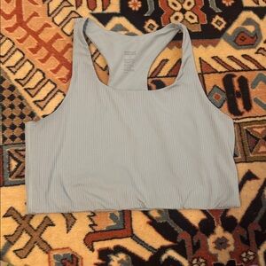 Girlfriend Collective Light Blue Ribbed Paloma Sport Bra XL